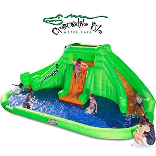 Blast Zone Crocodile Isle Inflatable water Park with Dual Slides