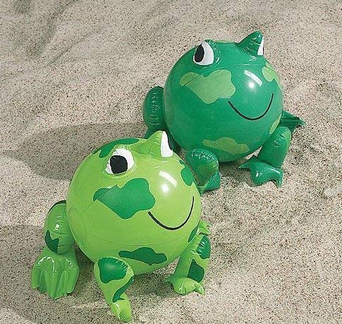 Inflatable Frog Shaped Beach Balls (12 pc) by Fun Express