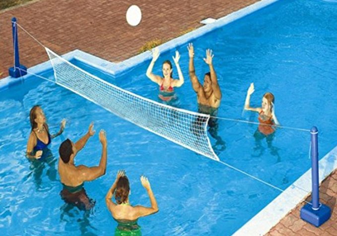 Water Sports Cross Volleyball Swimming Pool Game - Weighted Net Supports