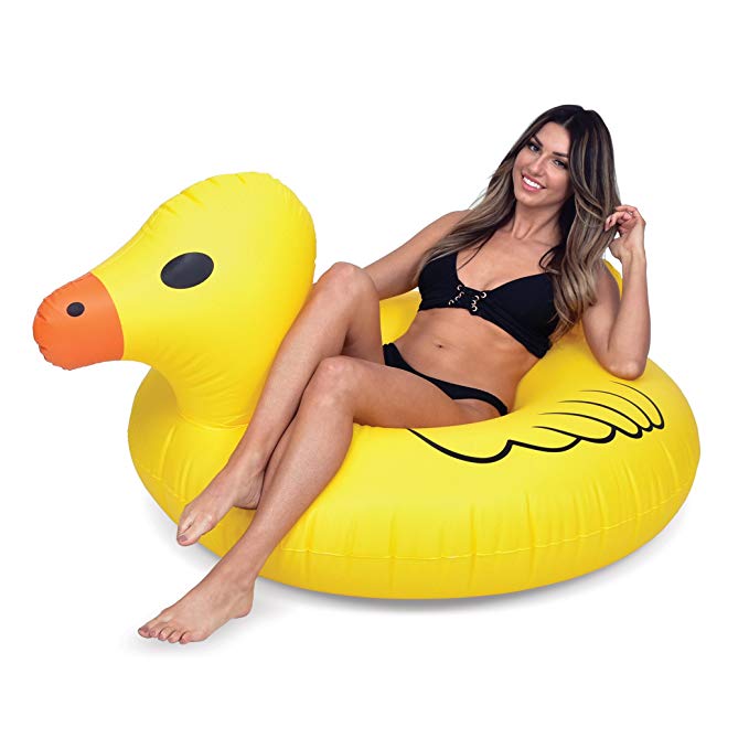 GoFloats Inflatable Rubber Duck Pool Float Party Tube, Float in Style (for Adults and Kids)