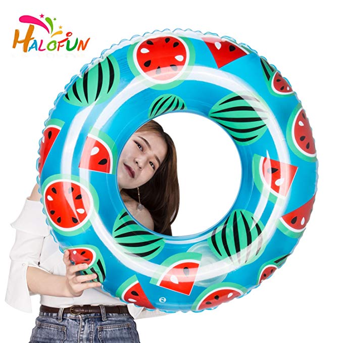 HALOFUN Automatic Inflatable Swimming Ring, 31.5 Inches Tube Pool Floats for Adults (80cm)