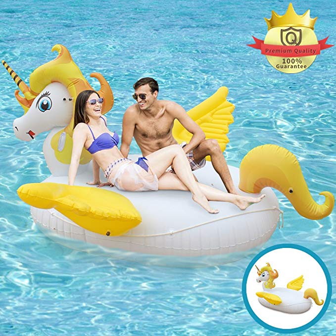 Inflatable Unicorn Pool Float, Giant Ride-on Floating Raft Float Lounger Party Floats Infatable boats for Adults and Kids