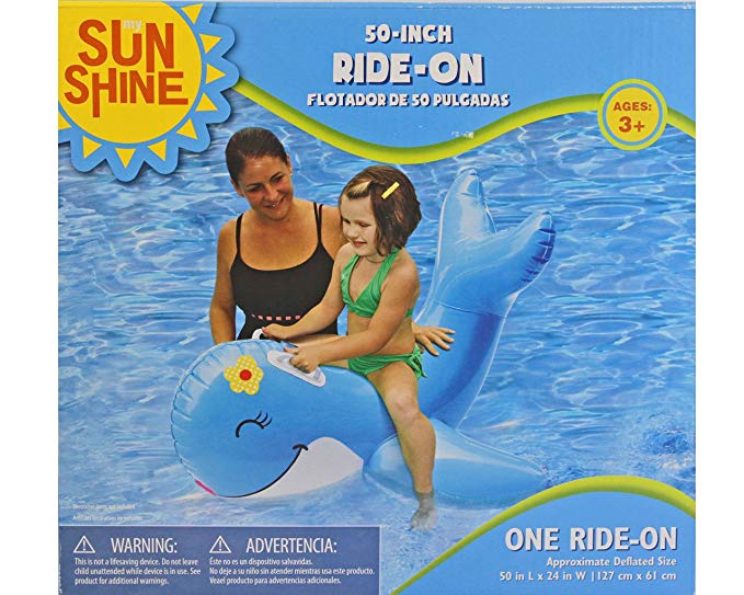 Sun Shine 50-inch Ride-On Blue Whale Float