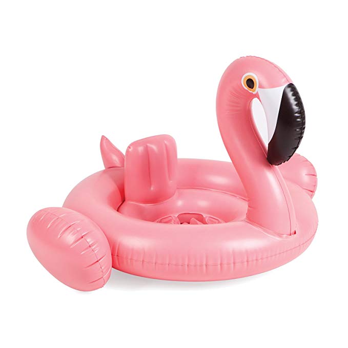 Sunnylife Kids Inflatable Pool or Beach Floating Seat Raft for Baby or Infants - Flamingo