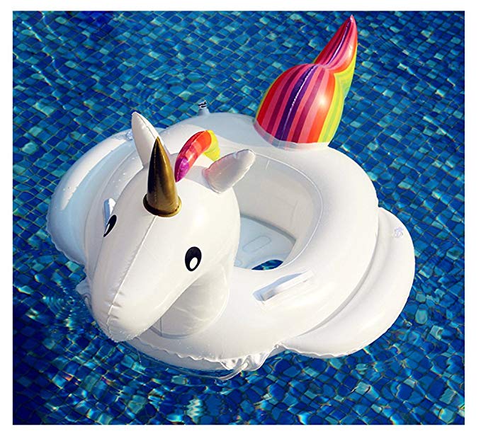 Ilishop Unicorn Inflatable Raft for Kids White