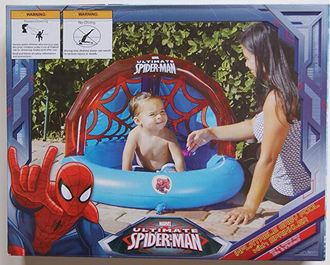 Spiderman Inflatable Baby Pool with Sprinkler