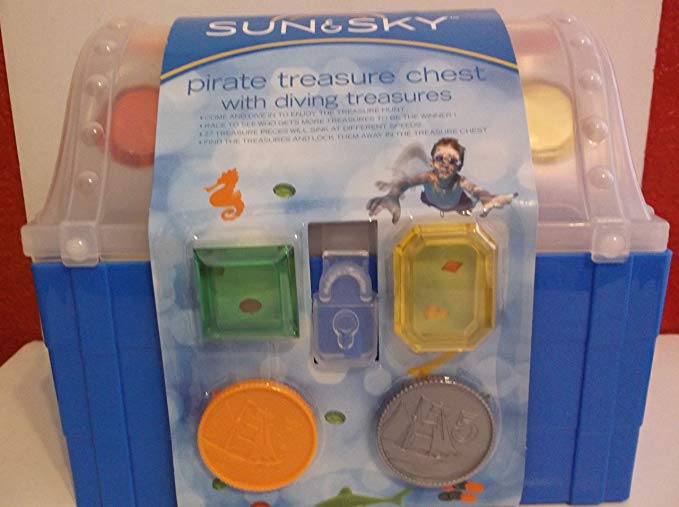 Sun & SkyPirate Treasure Chest with Diving Treasures Pool Toys