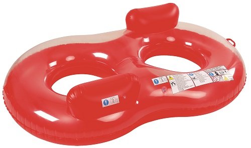 Jilong 2-Person Inflatable Duo Lounge Chair Pool Float, Red, 74