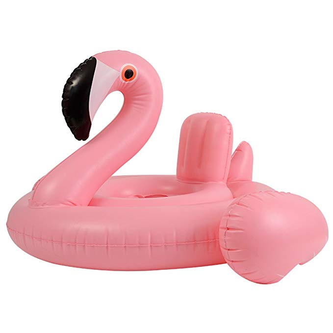 Kids Inflatable Float Swimming Aids Pool Flamingos Bird Swim Seat Ring Floaties Boat Pink Animal Children Beach Toys