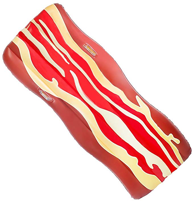 Inflatable Pool Float - Bacon Food Lounger with Handles - 72 inches