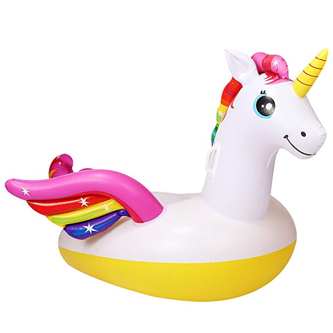 GooKit Unicorn Inflatable Pool Float RideOn Pool Float Funny Pool