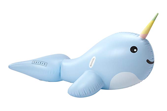 Giant Narwhal Inflatable Pool Floats: Ride On Raft Floats for Adults and Kids - Large Inflatable Pool Rafts for the Beach, Lake or Swimming Pools - Cute Animal Pool Toys for Lounging or Pool Party Fun