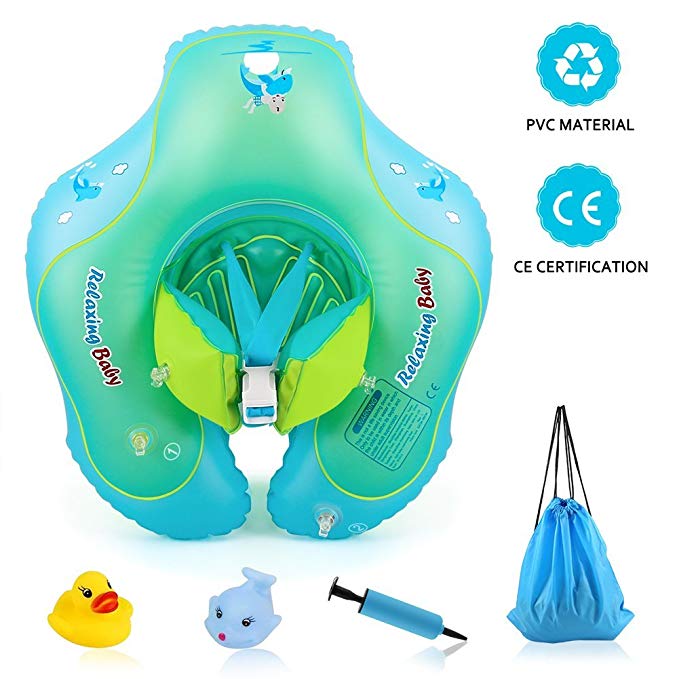 Delicacy Baby Swimming Float Ring, Baby Inflatable Floats Ring Safety Belt Bathtub Swimming Pool Suitable 6-30 Months (Size L)