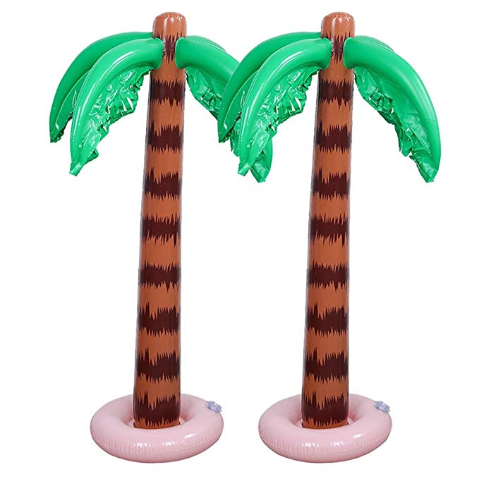 DSSY 2 Pack Inflatable Palm Trees Jumbo Coconut Trees for Hawaiian Luau Party Décor Beach Backdrop