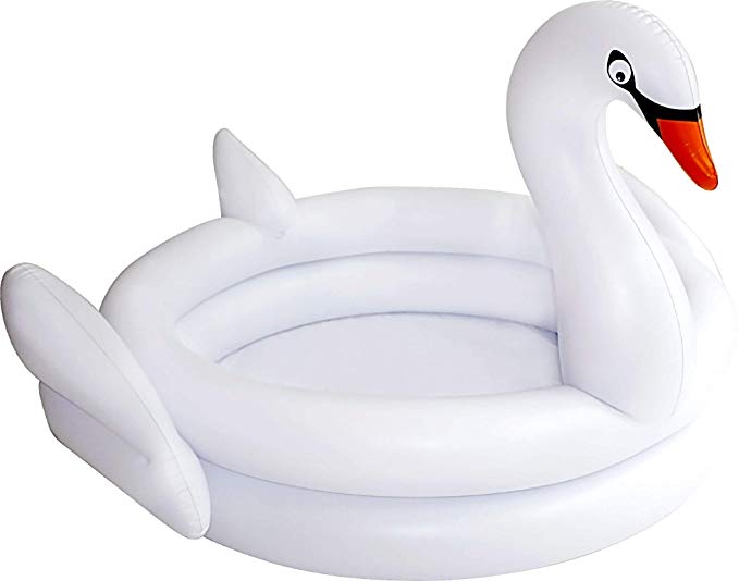 AIRTIME New Inflatable 3D Swan Swimming Pool Giant Summer Pool Toy Kid Adult Float Def Size 47.24