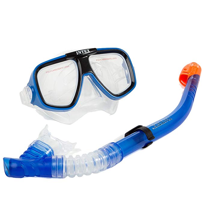 Intex Reef Rider Sports Set for Age 8+, Features Reef Rider Mask, Free-Flo Snorkel and Medium Super Sport Fins Shoe Size 5 to 8