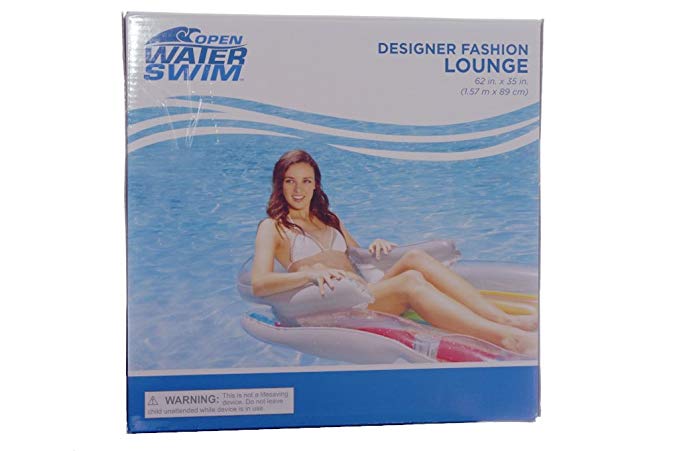 Designer Fashion Lounge Pool Raft with Backrest and Armrests 62