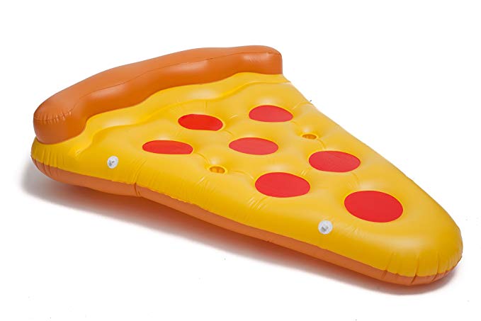 Premium BiggerKids Giant Inflatable Pepperoni Pizza Slice Pool Toy Raft 6 Foot Floatie Float