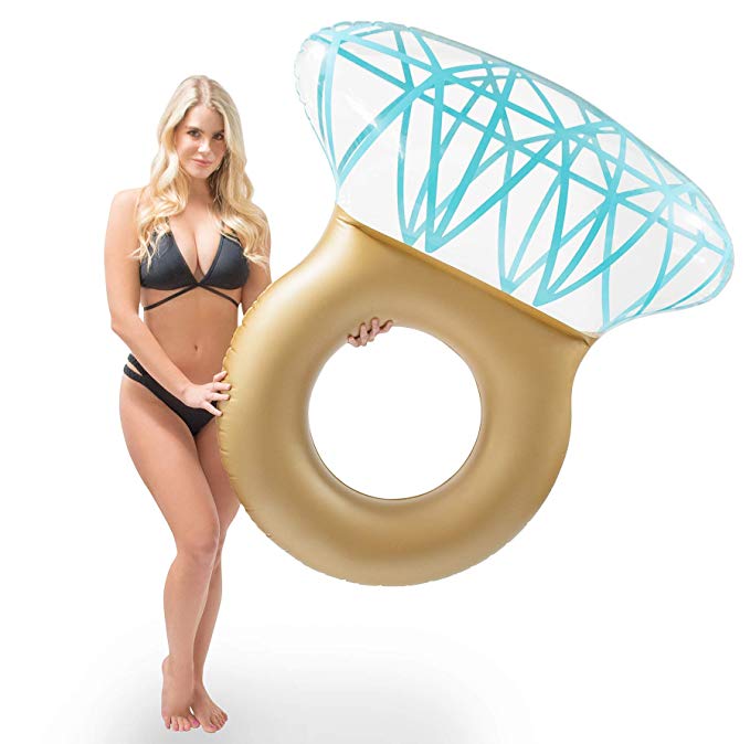 Giant Inflatable Diamond Engagement Ring Pool Float - Bachelorette Party Stagette Swimming Floaty