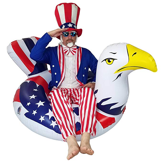 Inflatable American Bald Eagle Pool Inflatable – Premium Patriotic Inner Tube Rafts Pool Floats & Pool Toys
