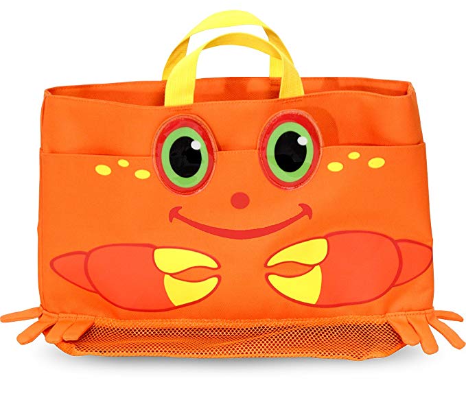 Melissa & Doug Sunny Patch Clicker Crab Large Beach Tote Bag With Mesh Panels