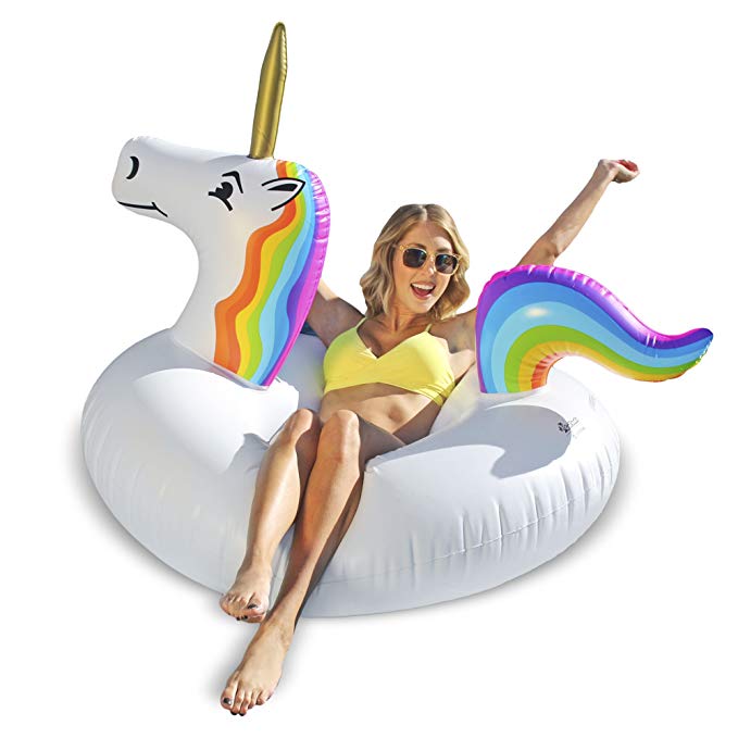 GoFloats Unicorn Pool Float Party Tube - Inflatable Rafts Adults & Kids