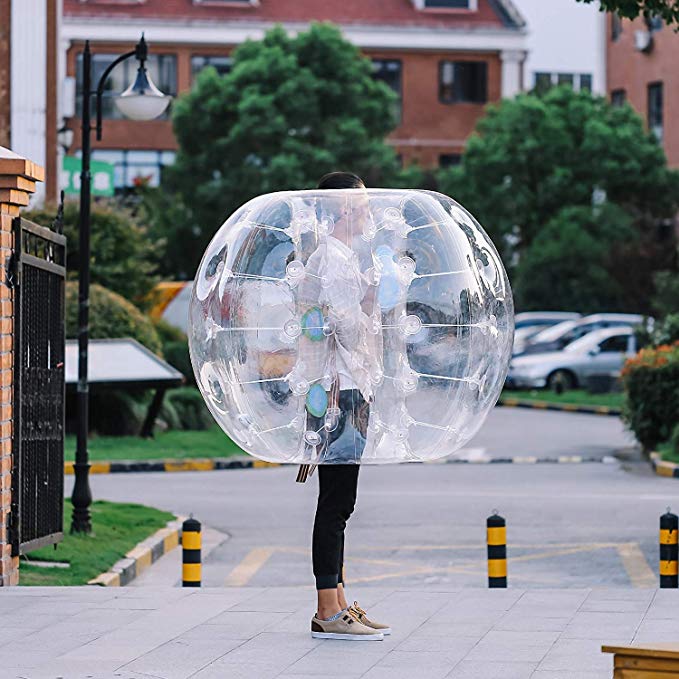 BestEquip Bumper Ball Human Knocker Bubble Soccer Football 0.8mm PVC Transparent Material Wearable Inflatable Body Bumper Zorb Ball for Adults and Kids