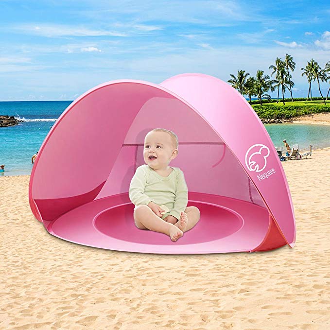 Baby Beach Tent Nequare Pop Up Tent Baby Beach Pool Sun Shelter UV Protection Beach Shade for Baby and Family