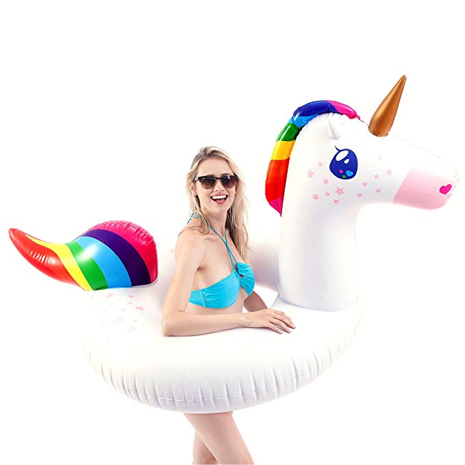 JOYIN Gorgeous Inflatable Unicorn Tube, Pool Float, Fun Beach Floaties, Swim Party Toys, Summer Pool Raft Lounge for Adults & Kids