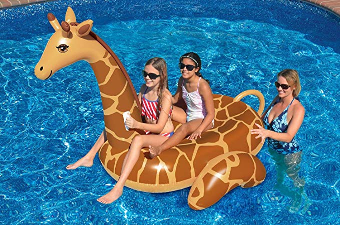 8' Water Sports Inflatable Giant Giraffe Swimming Pool Ride-On Lounger