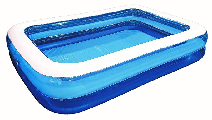 Jilong Rectangular Family Inflatable Pool, 2 Ring, Blue, 103