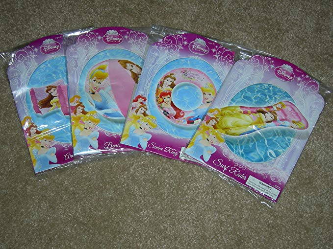 Disney Princess Beach and Pool Fun Swimming Set - Swim Ring, Swim Raft, Beach Ball Bonus Arm Floats