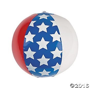 Fun Express 6 Eleven Inch American Flag Beach Balls/Pool/Water/Beach Toys