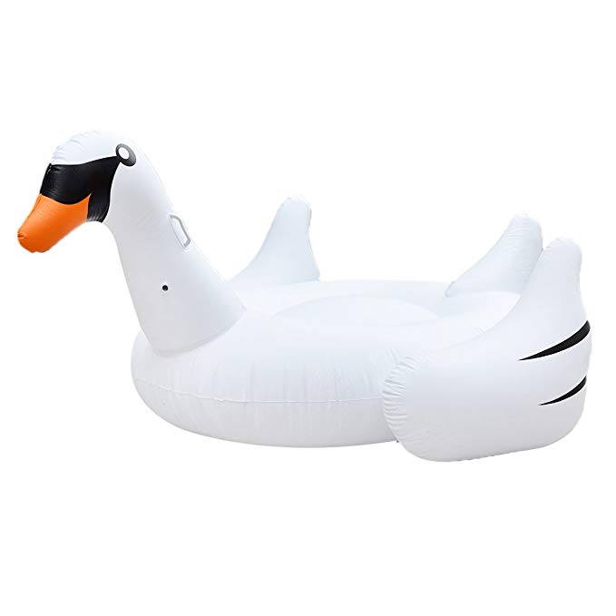 White Swan Pool Float, FairyStar Giant Inflatable Summer Outdoor Swimming Pool Lounge Raft Floatie Pool Party Toys,75