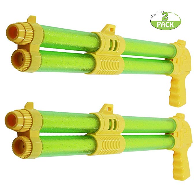 POKONBOY 2 Pack Water Launcher gun water launcher for kids Double Water Guns Gatling Design For Pool, Backyard, Beach, Boat, Wonderful Gift For Kids - Powerful Water Gun