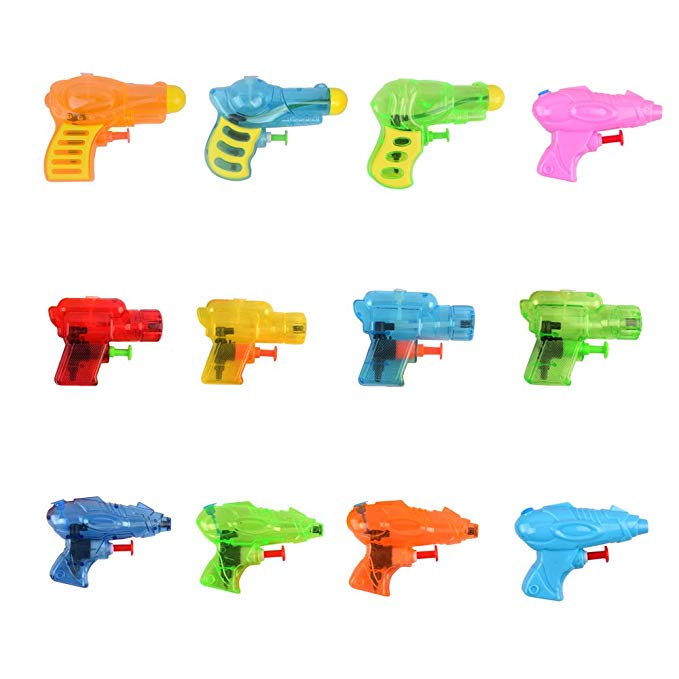 Fun-Here Squirt Guns Fun Summer Toy for Kids Adults,Multicolor Water Gun Blaster in Buck Party Pool Bath Favors Outdoor Indoor Toy(Pack of 12)