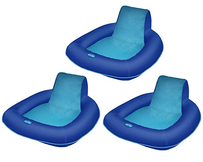SwimWays Spring Float SunSeat Floating Pool Lounge Chair (3-Pack) | 13017