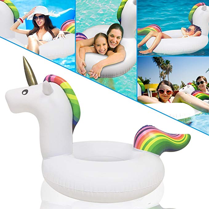 soled Pool Floats, Inflatable Floats, Giant Unicorn Party Inflatable Pool Float Raft, Unicorn Pool Floats Inflatable Raft, Summer Beach Premium Swimming Floats Party Lounge Toys for Kids and Adults