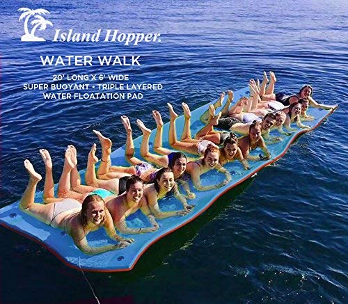 Island Hopper 20 Foot Water Walk Floating Foam Mat - Super Buoyant - Triple Layered - Mesh Reinforced