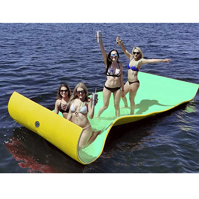 Goplus Floating Water Pad for Lakes Floating Foam Fun Mat Aqua Pad Designed for Water Recreation and Relaxing (11.5' x 6')