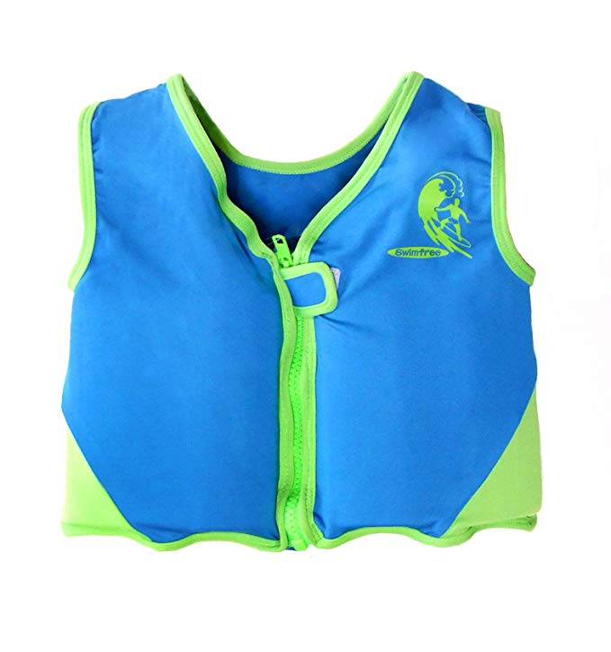 Boys Blue/Green Swim vest Learn-to-Swim Floatation Jackets Size Large for Kids Age 5.5-7.5 Years Old