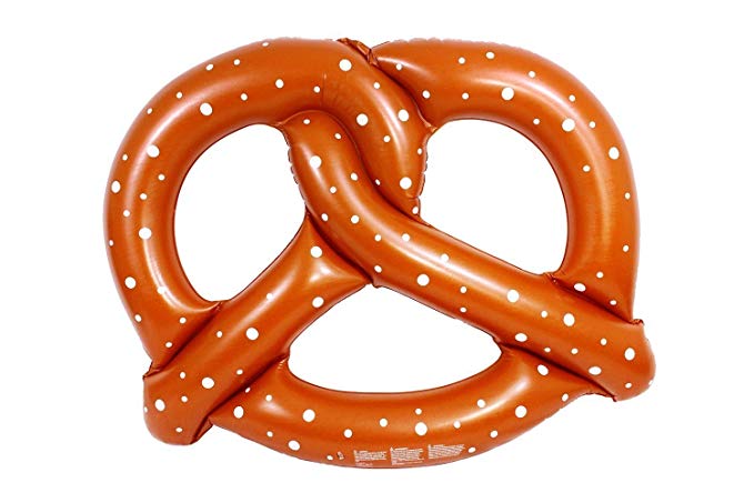 Delxo Swim Fun Inflatable Floating Seat Giant Pretzel Pool Float by Sol Coastal 60 Inches