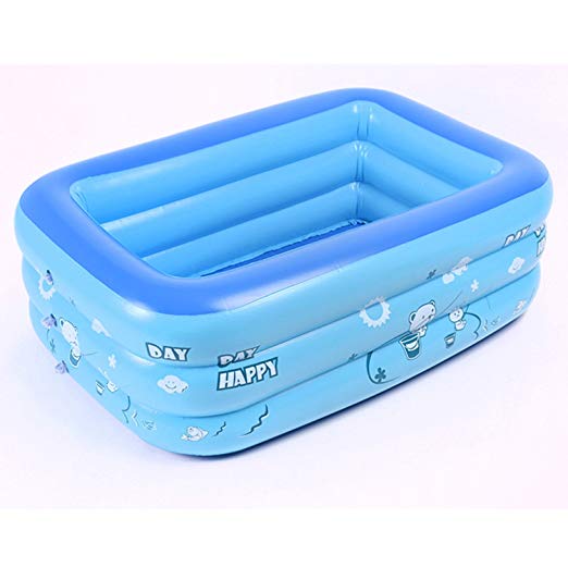 Blue Kiddie Pool Portable Inflatable Kids Pool Bathtub,Kid Toddler Infant Newborn Foldable Shower Pool,Travel for 0-36 Months Baby - 47.24