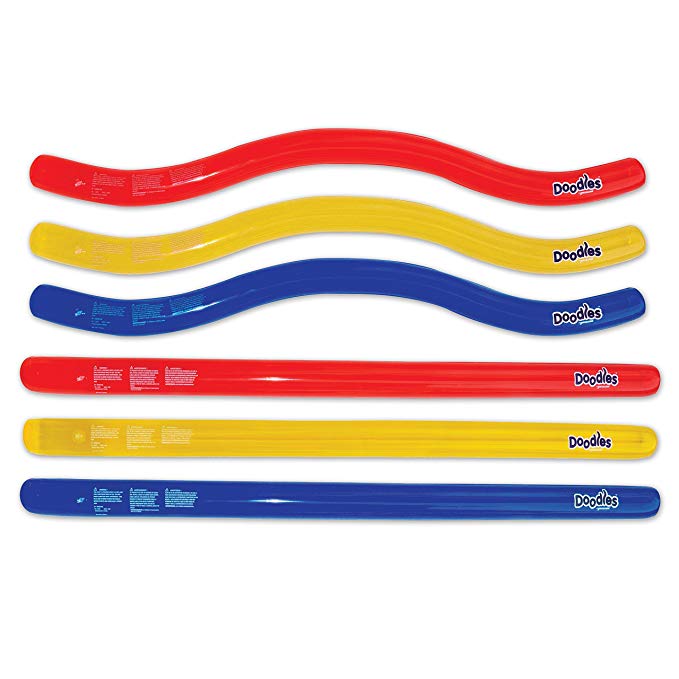 Swimline Doodles Inflatable Pool Noodle Float, 6 Count