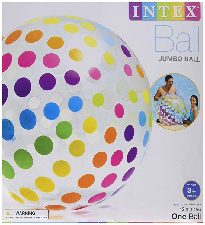 Intex Jumbo Inflatable Big Panel Colorful Giant Beach Ball (Set of 4) | 59065EP