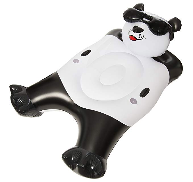 GAME Panda Bear Inflatable Pool Float, Black and White, Giant