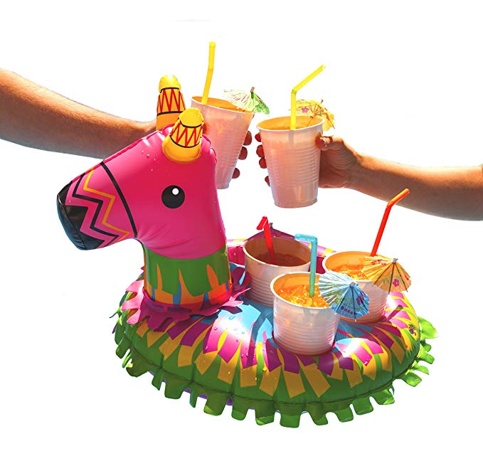 BigMouth Inc Inflatable Piñata Multi Drink Float, Holds 5 Drinks, Easy to Inflate, Fun, Colorful Floating Drink Cooler