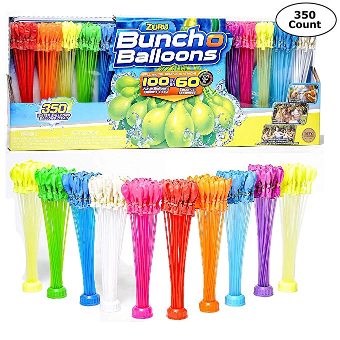 Zuru Bunch O Balloons, Fill and Tie Water Balloons, Variety Color Pack - 350 Count