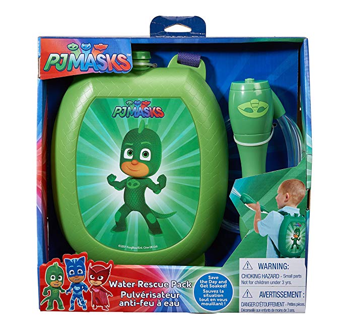 Little Kids PJ Masks Gekko Water Blaster Backpack Water Squirter Toy, Green