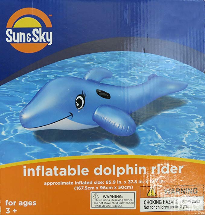 Inflatable Dolphin Rider Pool Toy by Sun&Sky